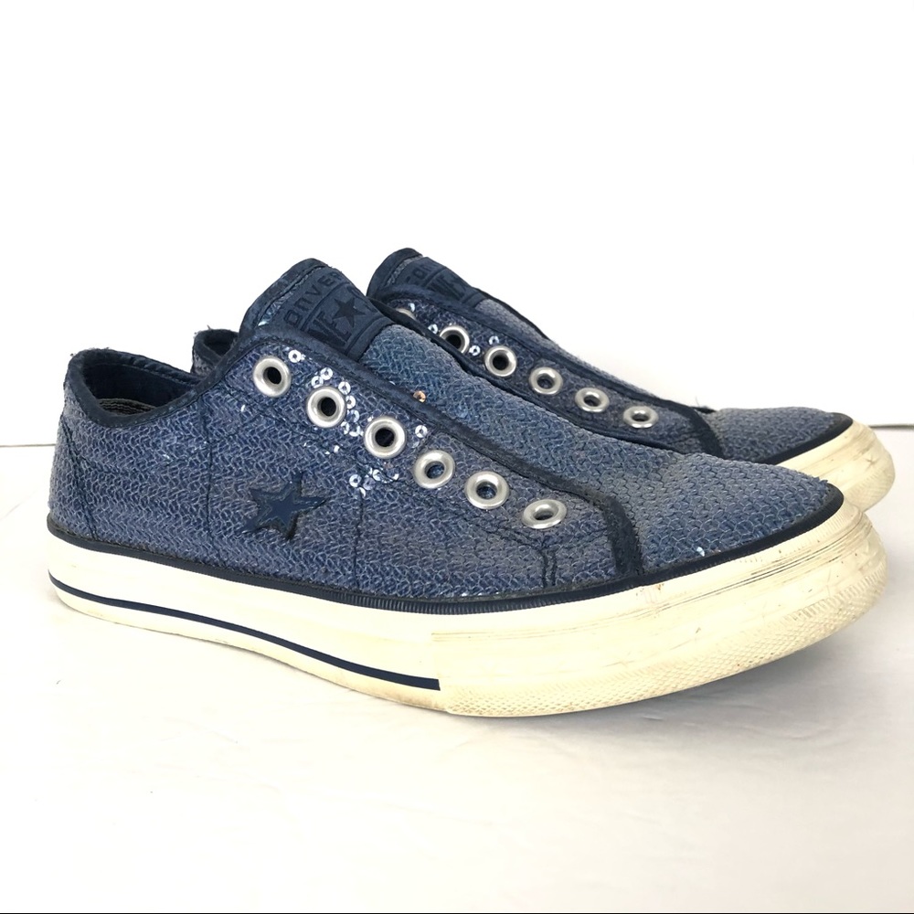 Converse one star sequin slip on sneakers